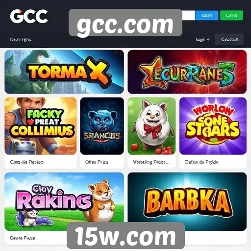 Exploração das categorias de jogos disponíveis em gcc.com